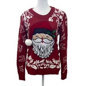 Festive Red Santa Sweater. Size S. Cute design!